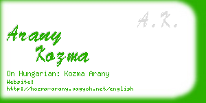 arany kozma business card
